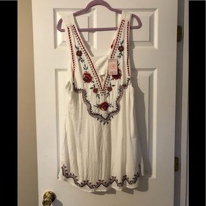 Bundle of Boho White Embroidered Dress + top